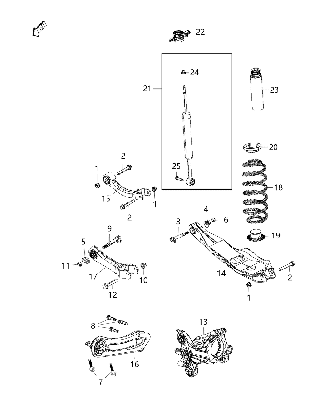 Mopar 68406021AA Shock Absorber Kit Suspension Rear