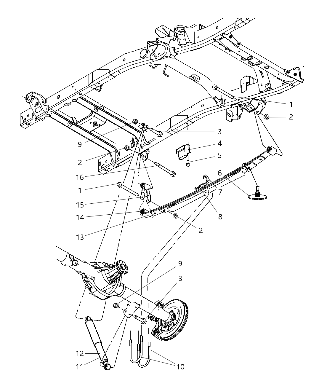 Mopar 68031697AB Shock Absorber Suspension Rear