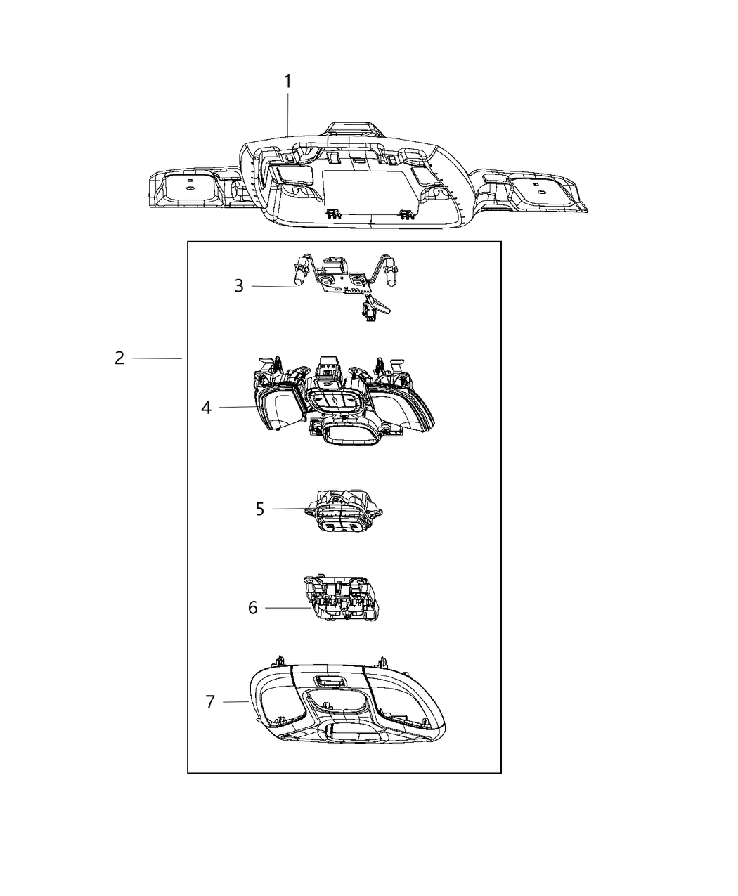 Mopar 68257301AA Wiring Overhead Console