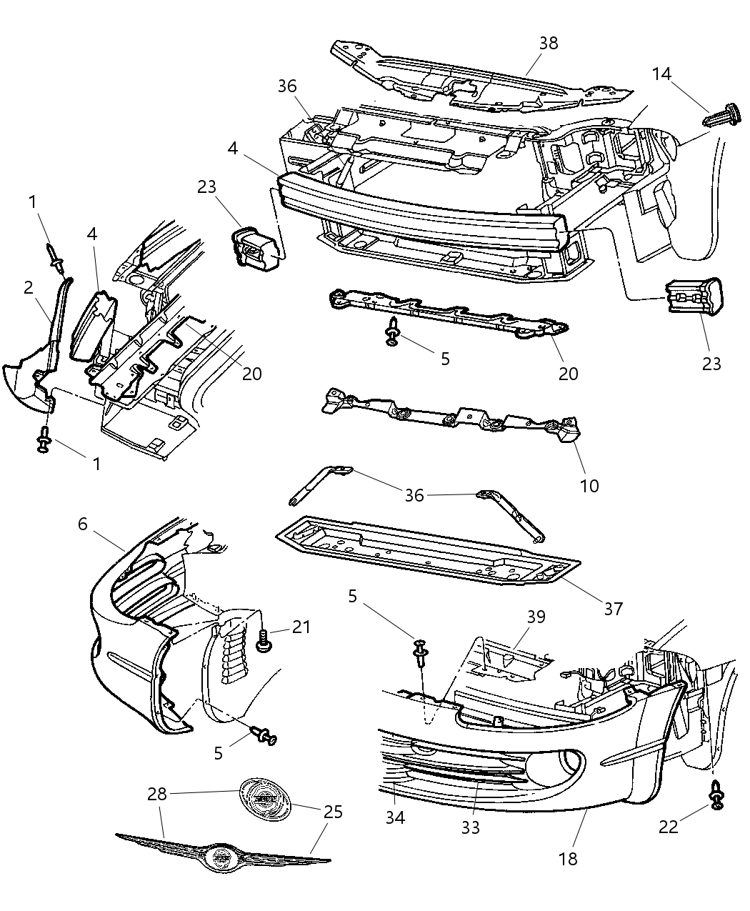 Mopar 4805107AB Grille Upper Cooling