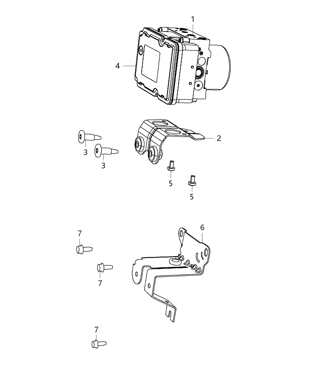 Mopar 68232815AA Bracket Hydraulic Control Unit 68232815AA Mopar Bracket Hydraulic Control Unit