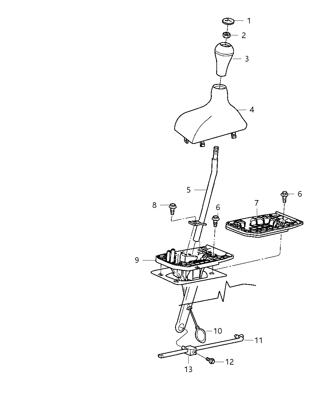 Mopar 68105053AA Rod Gear Shift Control Transfer Case