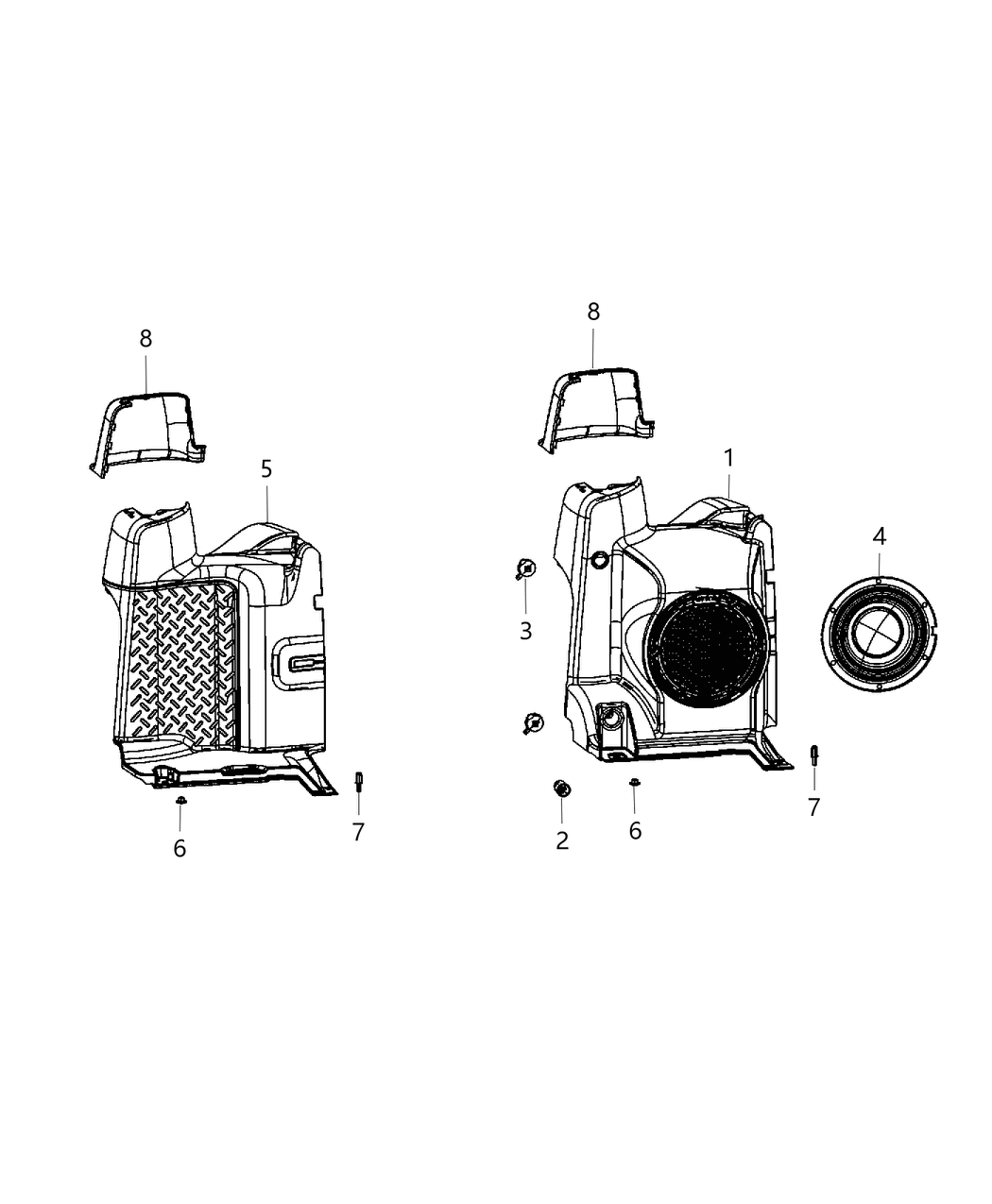 5PR25DX9AB Mopar Panel Quarter Inner Lower