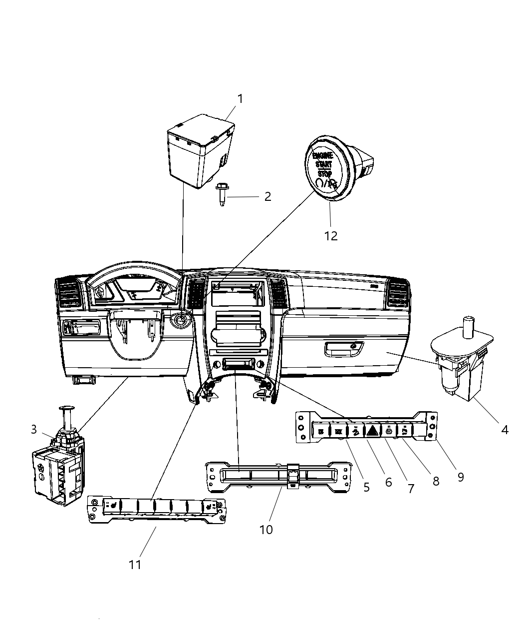 Mopar 4602903AE Switch 4 Gang 4602903AE Mopar Switch 4 Gang
