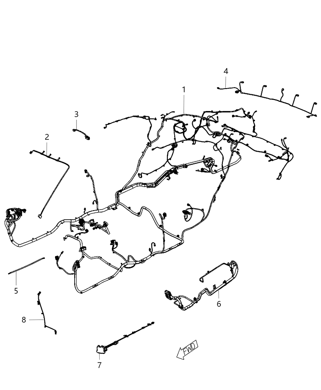 Mopar 68197034AB Wiring Body Interior Contains Connections For The Rear Seat