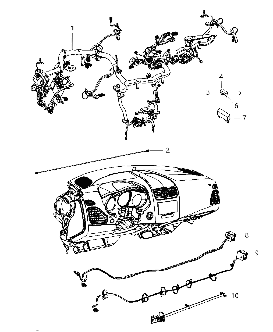 Mopar 68273908AB Wiring Instrument Panel 68273908AB Mopar Wiring Instrument Panel