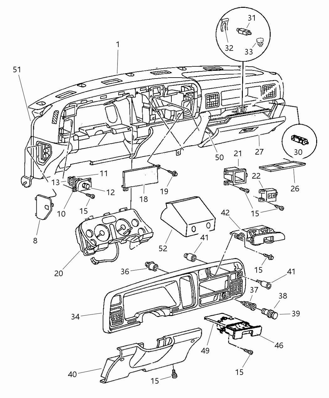 Mopar 5EY72RD5 Panel Instrument Upper