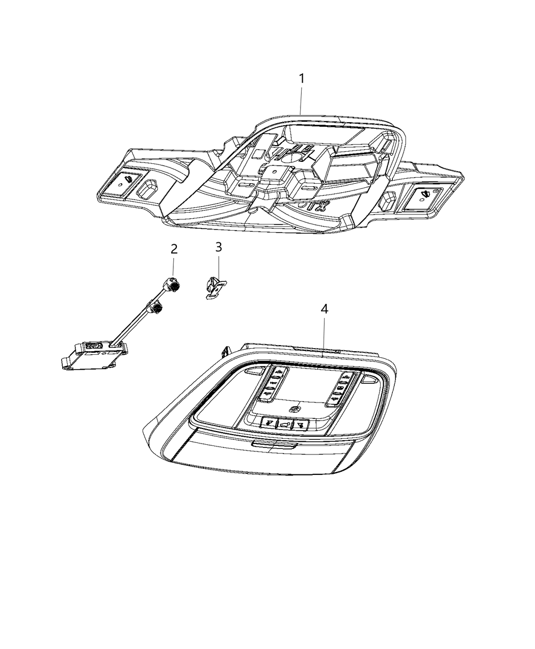 Mopar 5PL44ML2AB Console Overhead 5PL44ML2AB Mopar Console Overhead