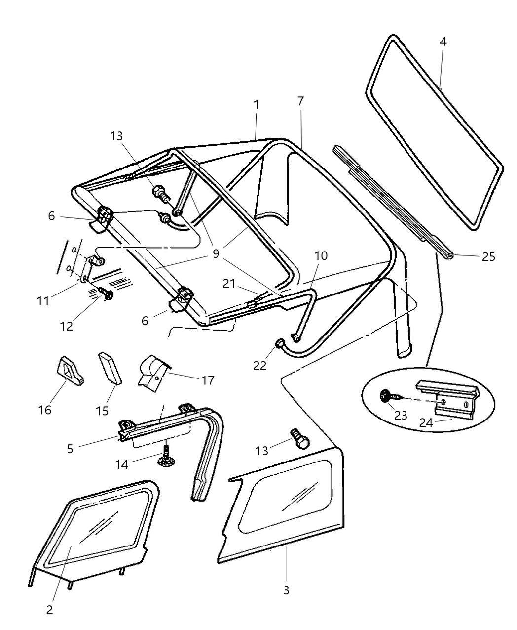 Mopar 5FV22BX7AF Window Half Door Soft Top Mopar 5FV22BX7AF Window Half Door Soft Top