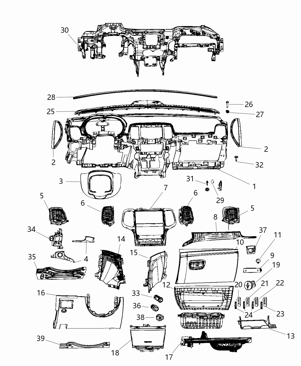 Mopar 68333945AA Center Stack Vehicle Feature Controls