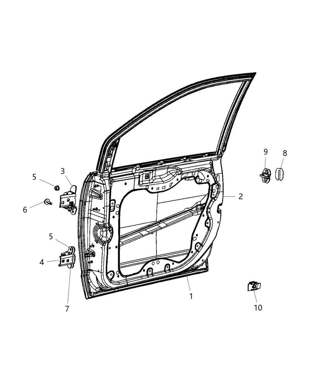 Mopar 4894916AJ Door Front Mopar 4894916AJ Door Front