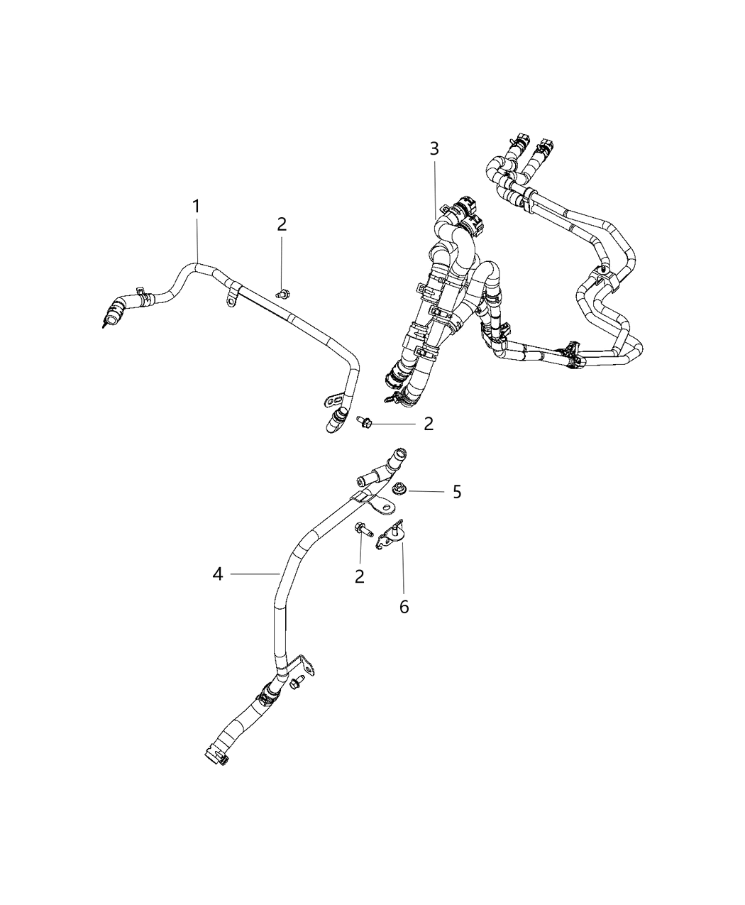 Mopar 68462914AB Hose And Tube Heater Supply And Return 68462914AB Mopar Hose And Tube Heater Supply And Return