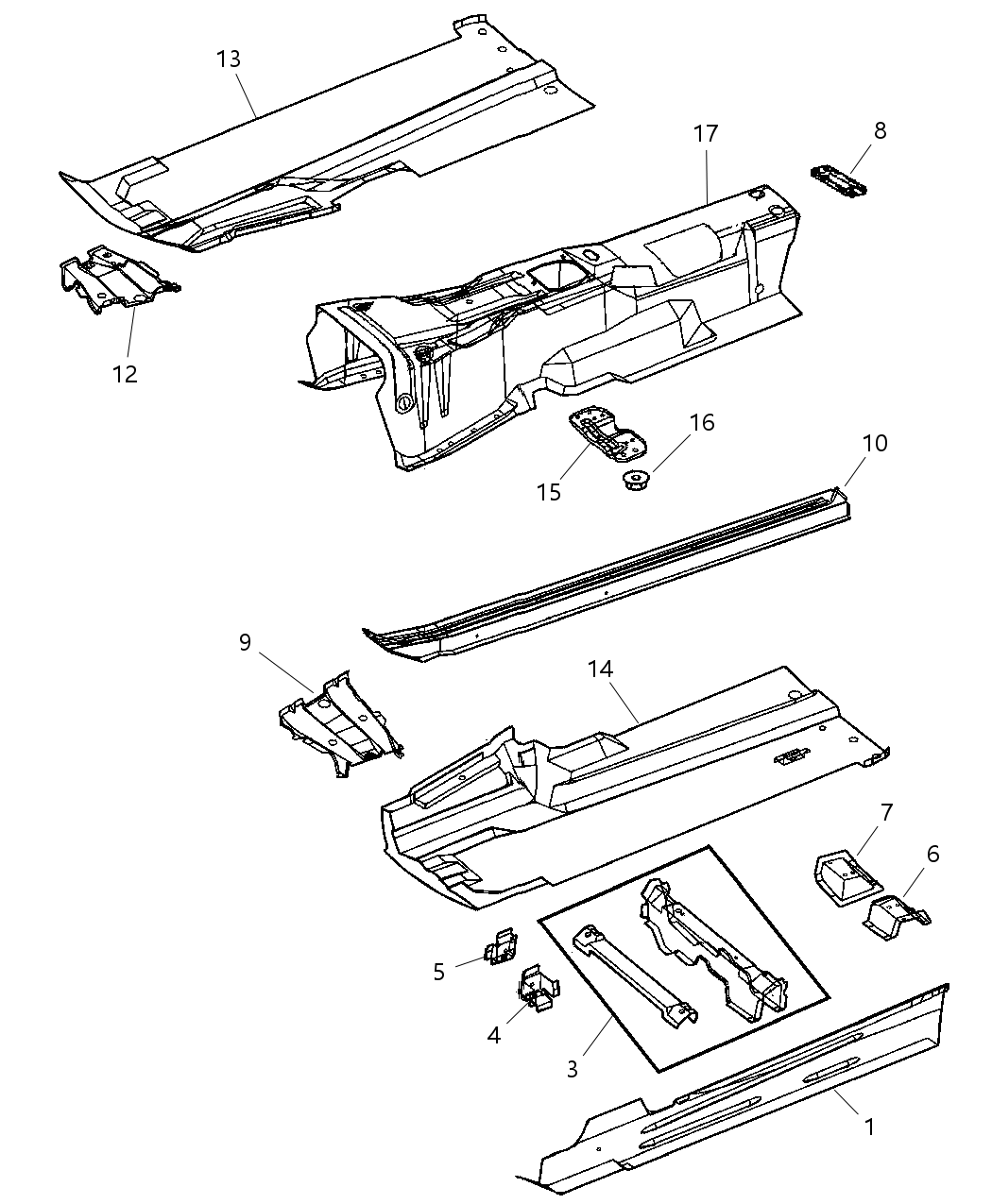 Mopar 5140917AA Strut Diagonal Frame Reinforcement Crossfire