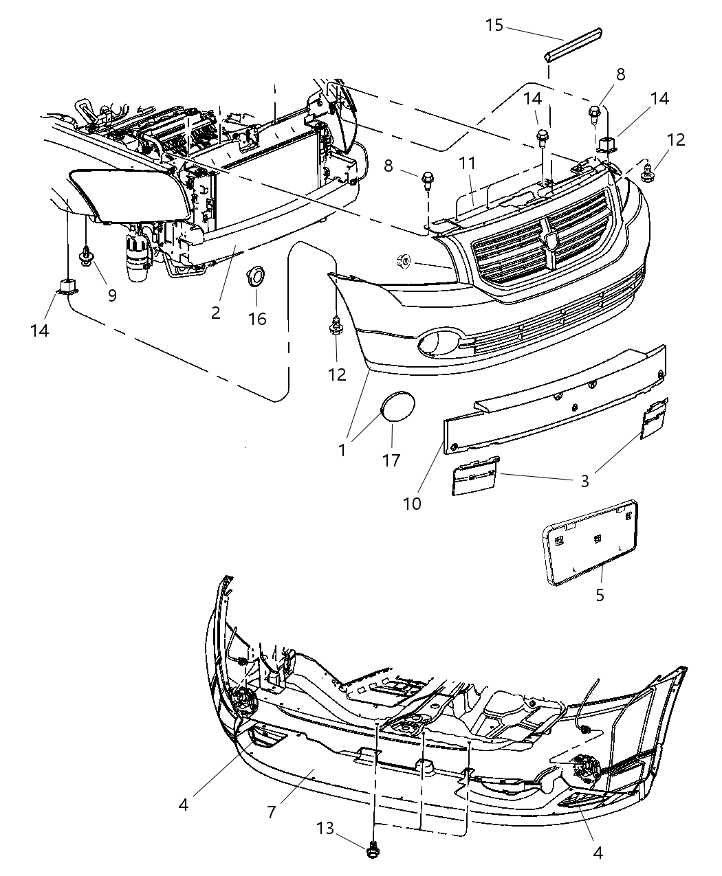 Mopar 5303764AC Reinforcement Front Bumper