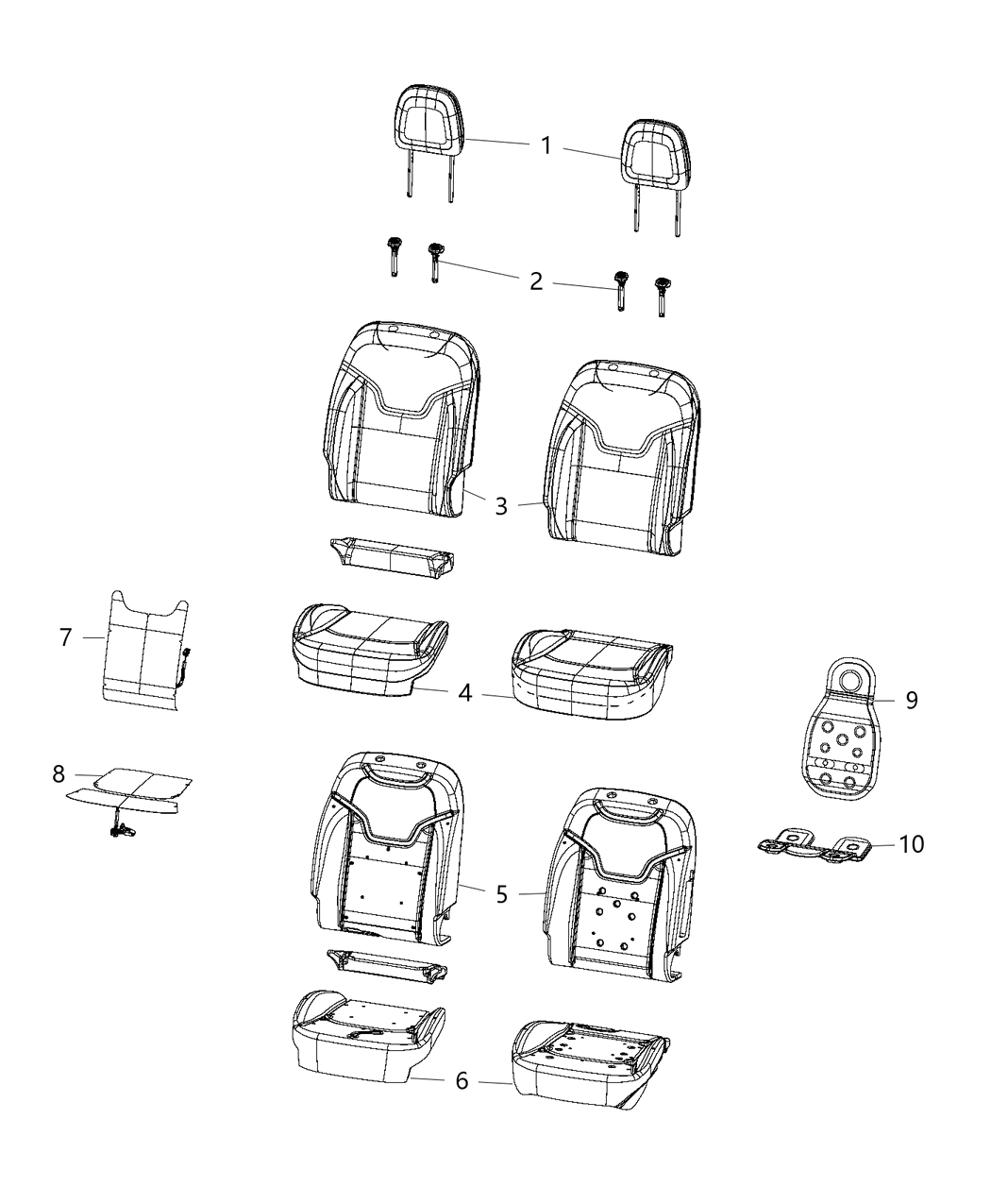 Mopar 7AH14DX9AA Cover Front Seat Back 7AH14DX9AA Mopar Cover Front Seat Back