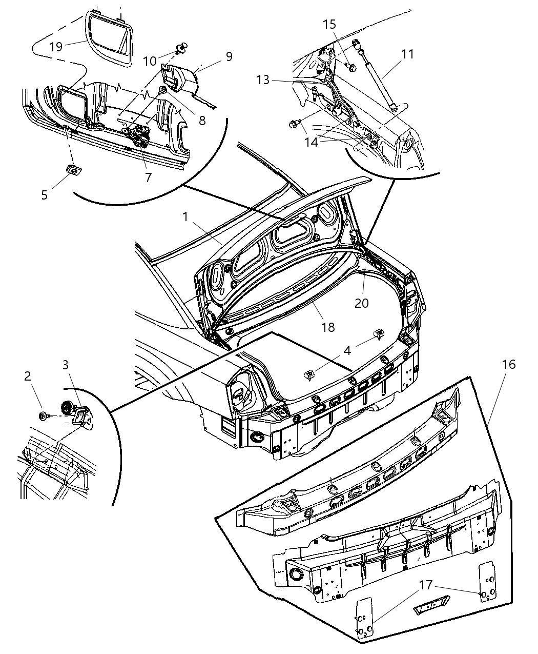 Mopar 5065920AD Panel Deck Lid Opening Mopar 5065920AD Panel Deck Lid Opening