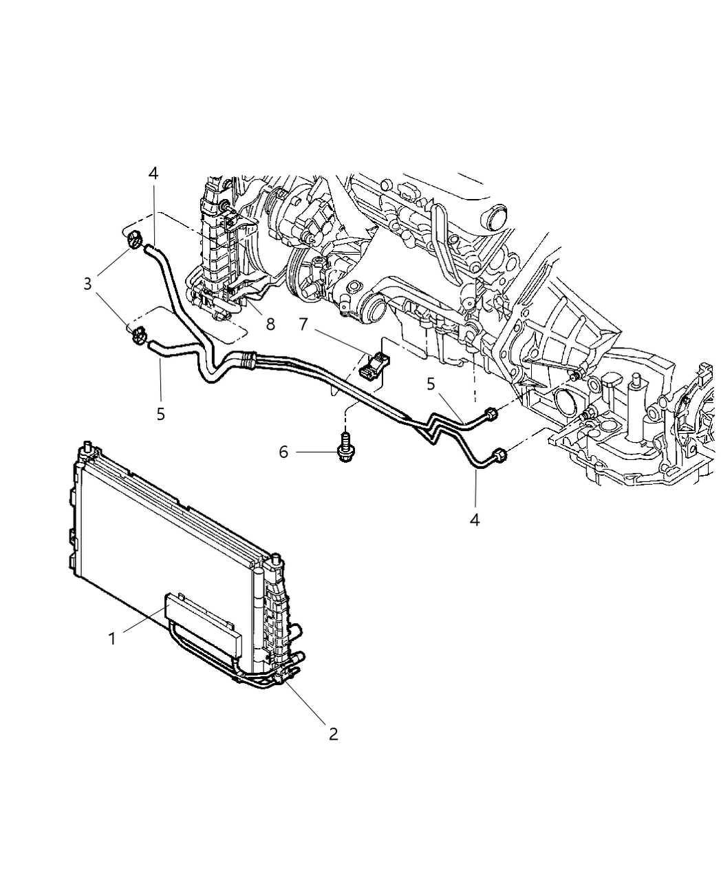 Mopar 4698965AB Line Oil Cooler Pressure
