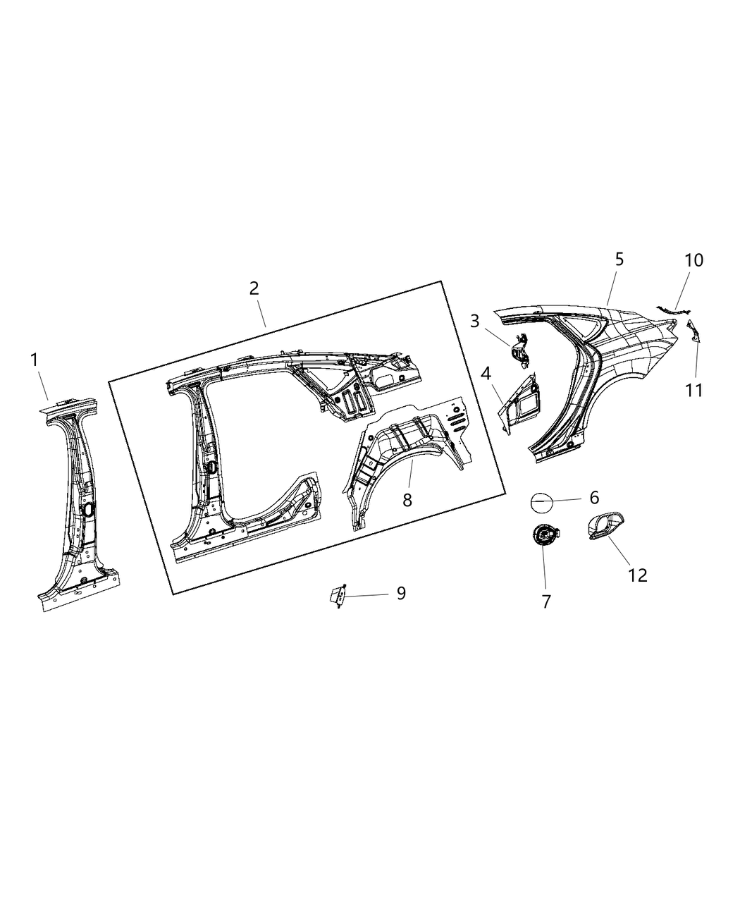 Mopar 68199969AB Panel Taillamp Mounting