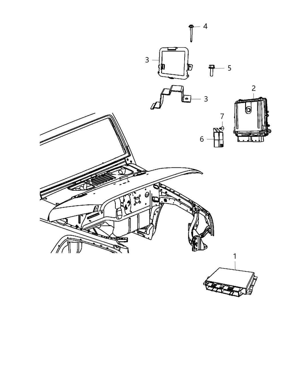 Mopar 68281470AB Bracket Engine Control Module