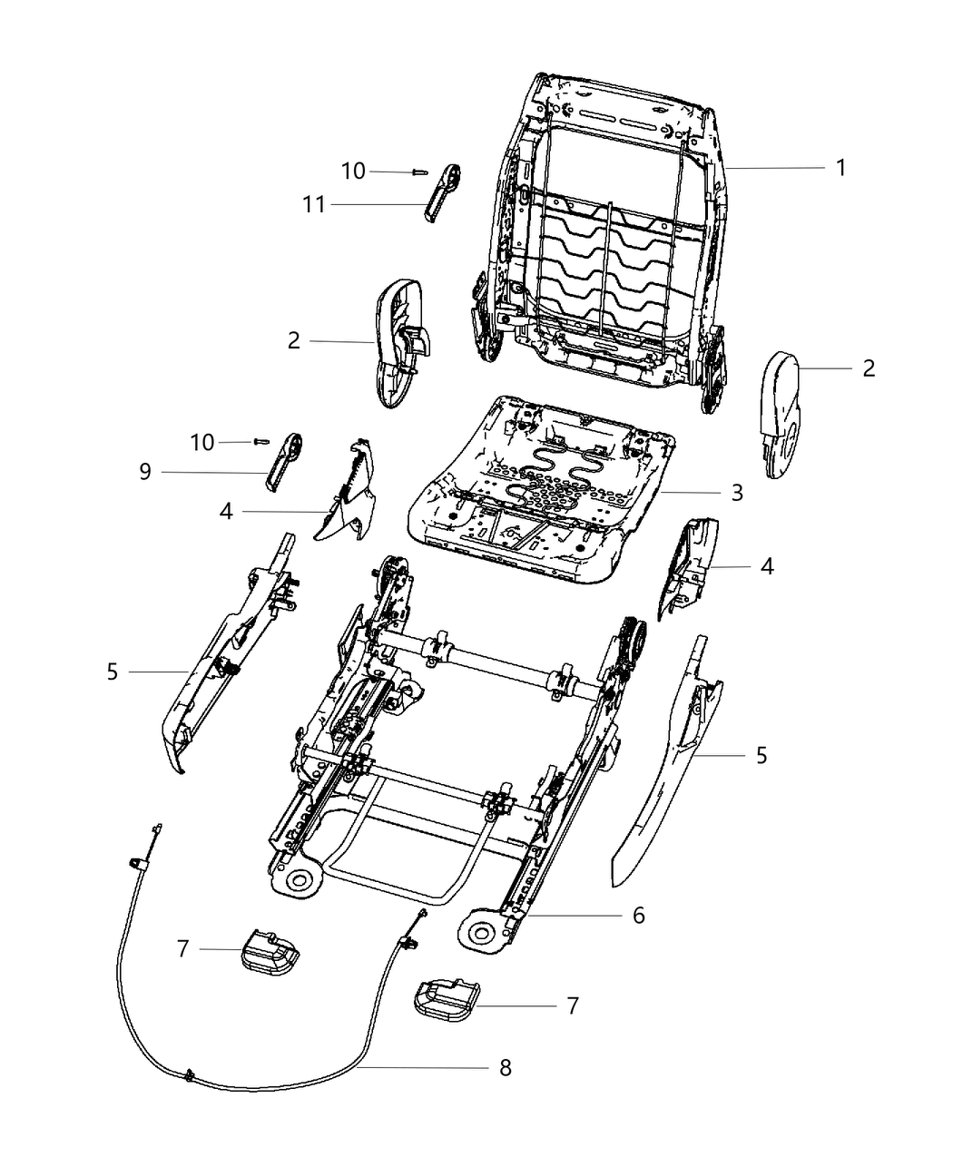 Mopar 1FK26DX9AC Shield Fold Flat Inner