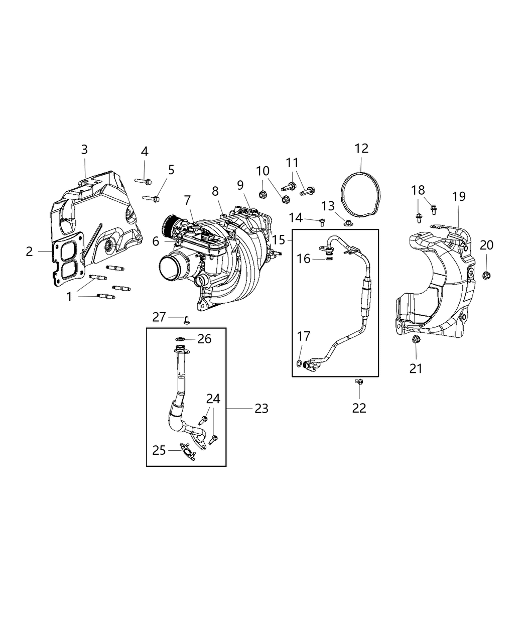 Mopar 5048666AA Bracket Shield Turbocharger Heat Shield Support Mopar 5048666AA Bracket Shield Turbocharger Heat Shield Support