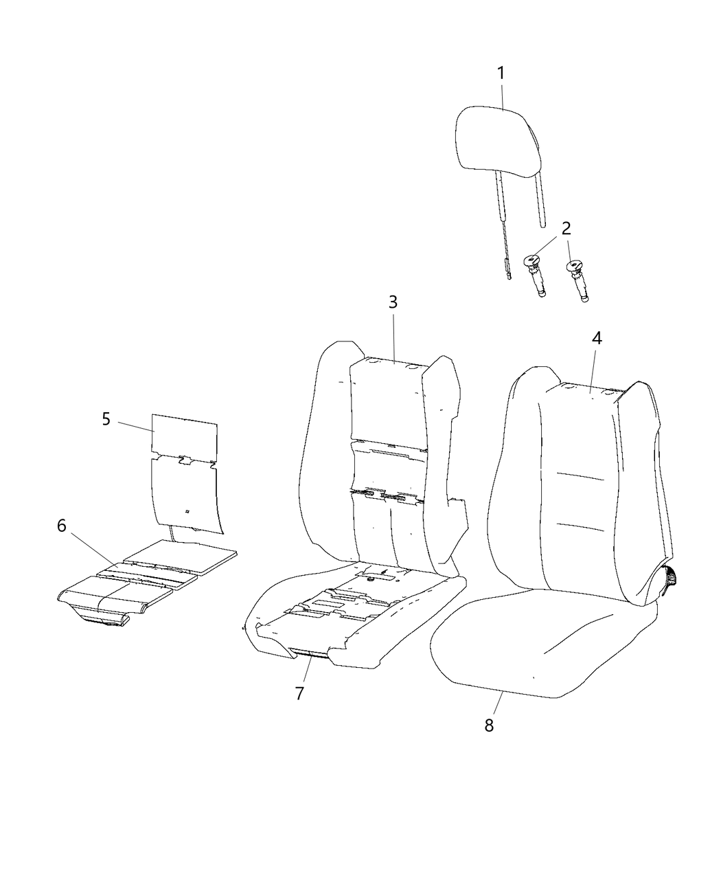 Mopar 6NK96DX9AA Cover Front Seat Back 6NK96DX9AA Mopar Cover Front Seat Back