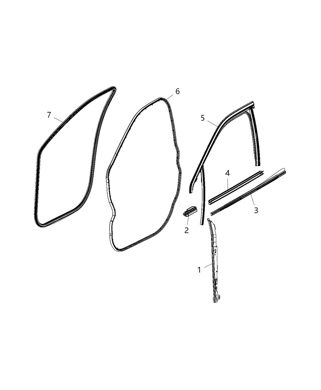 Mopar 68422224AA Weatherstrip Door Glass With Exterior Molding 68422224AA Mopar Weatherstrip Door Glass With Exterior Molding