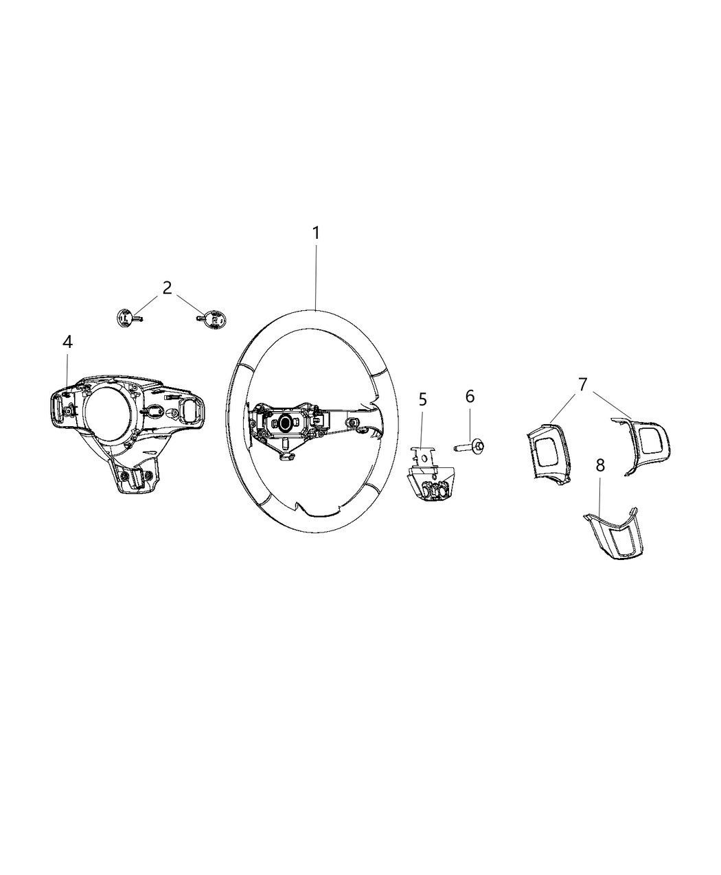 5SG07GDLAA Mopar Bezel Steering Wheel