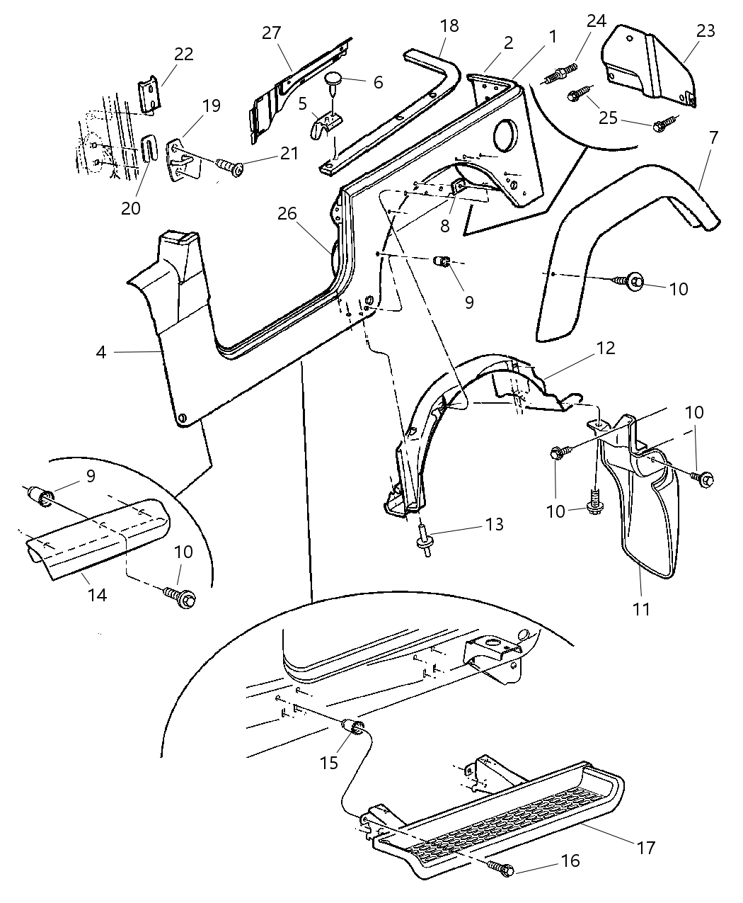 Mopar 56052408AA Extension Splash Shield 56052408AA Mopar Extension Splash Shield