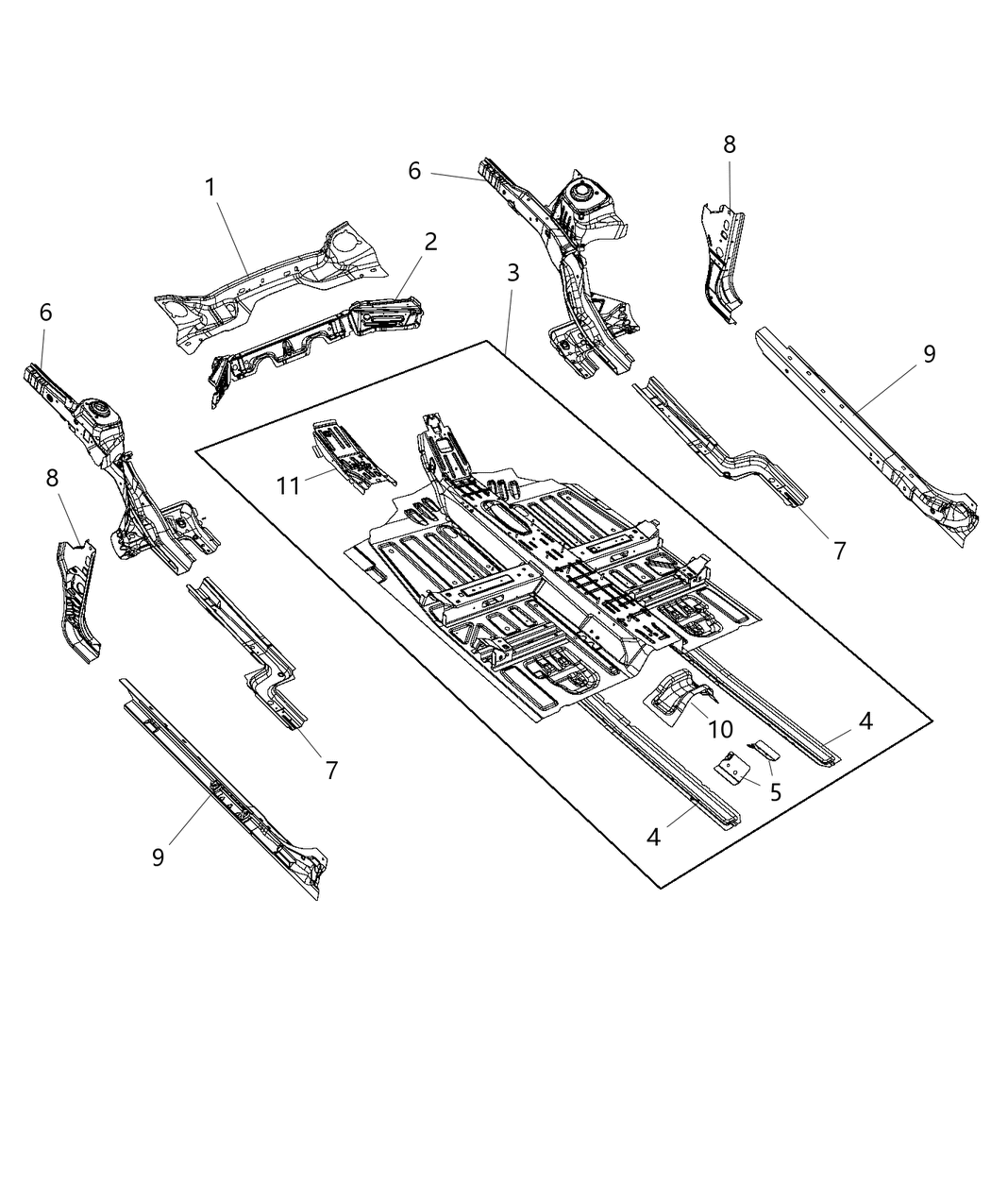 Mopar 68144137AA Reinforcement Tunnel