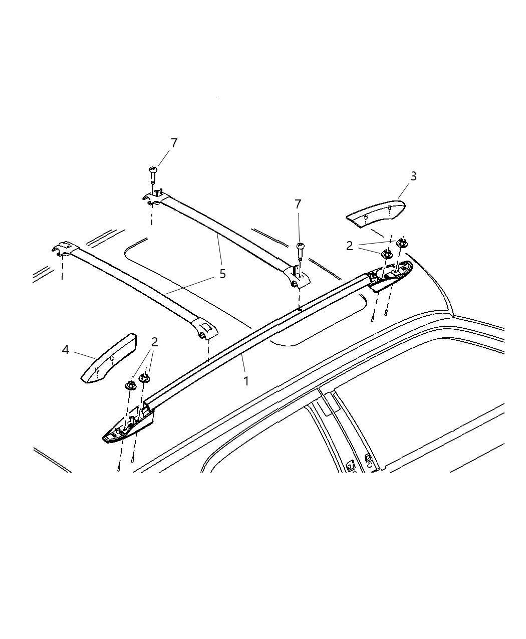 Mopar 4806289AB Rail Luggage Rack Side Mopar 4806289AB Rail Luggage Rack Side