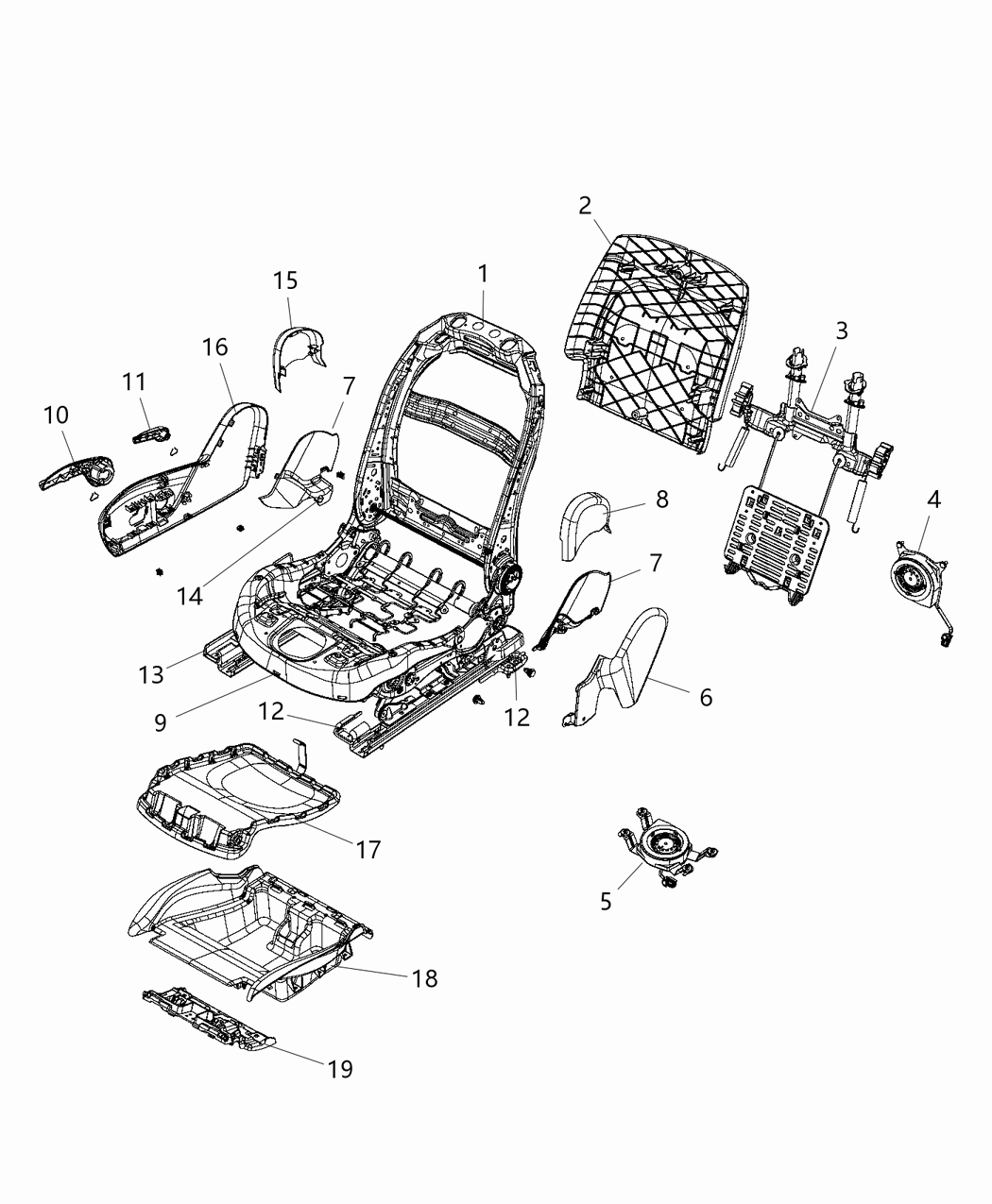 Mopar 68138758AC Adjuster Manual Seat