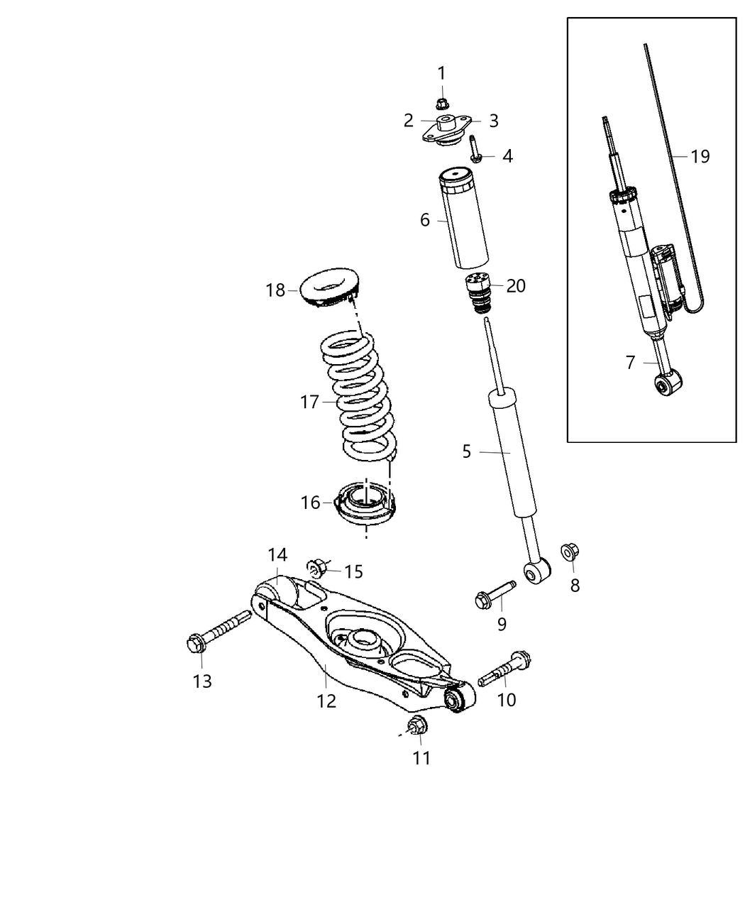 Mopar 68143169AA Shock Absorber Suspension Rear