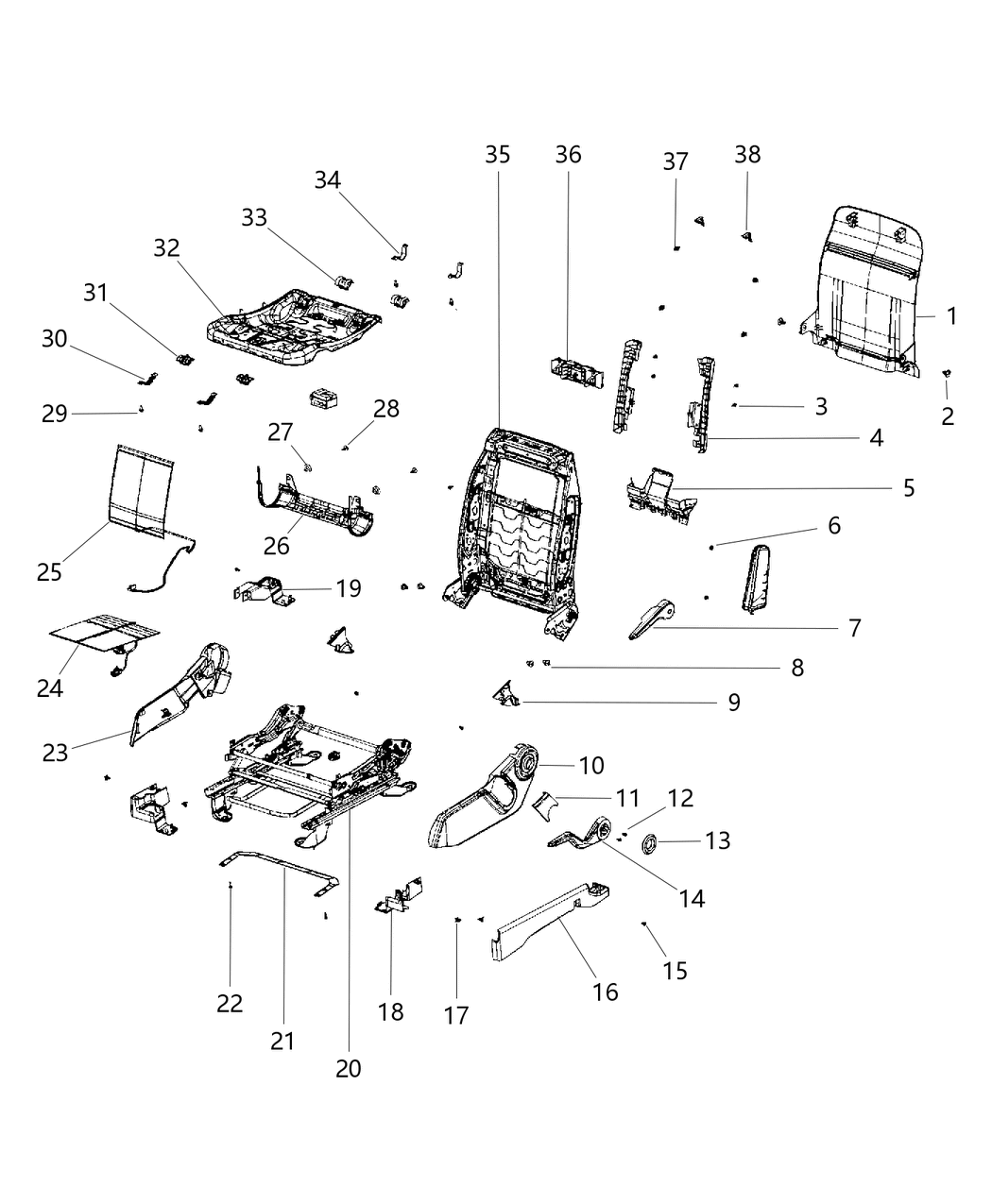 Mopar 4610149AC Frame Front Seat Back Mopar 4610149AC Frame Front Seat Back