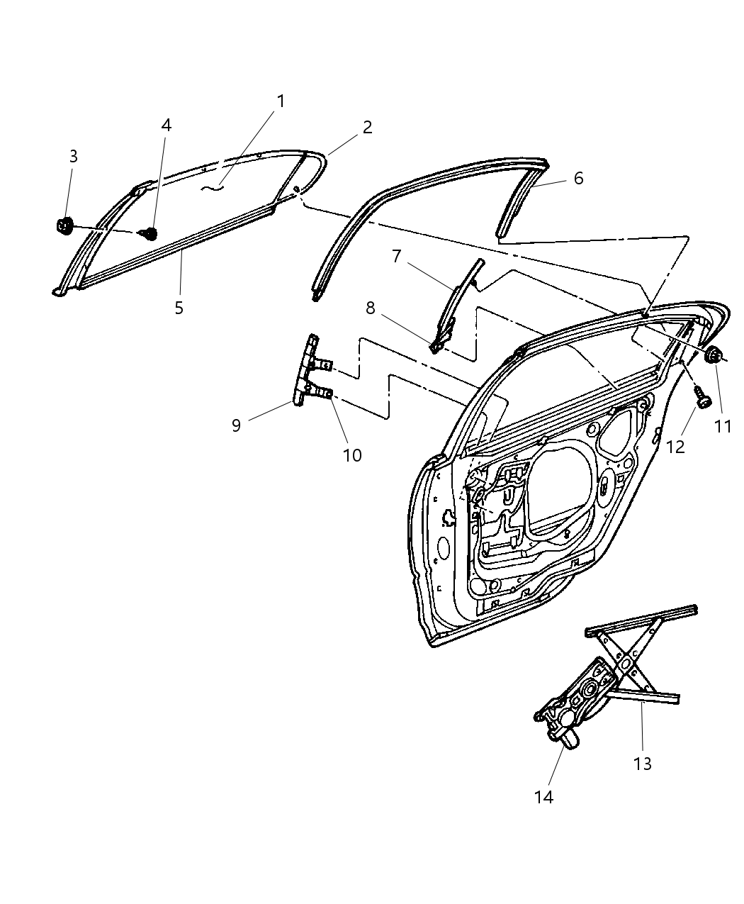 Mopar 4805530AD Molding Rear Door Dlo 4805530AD Mopar Molding Rear Door Dlo