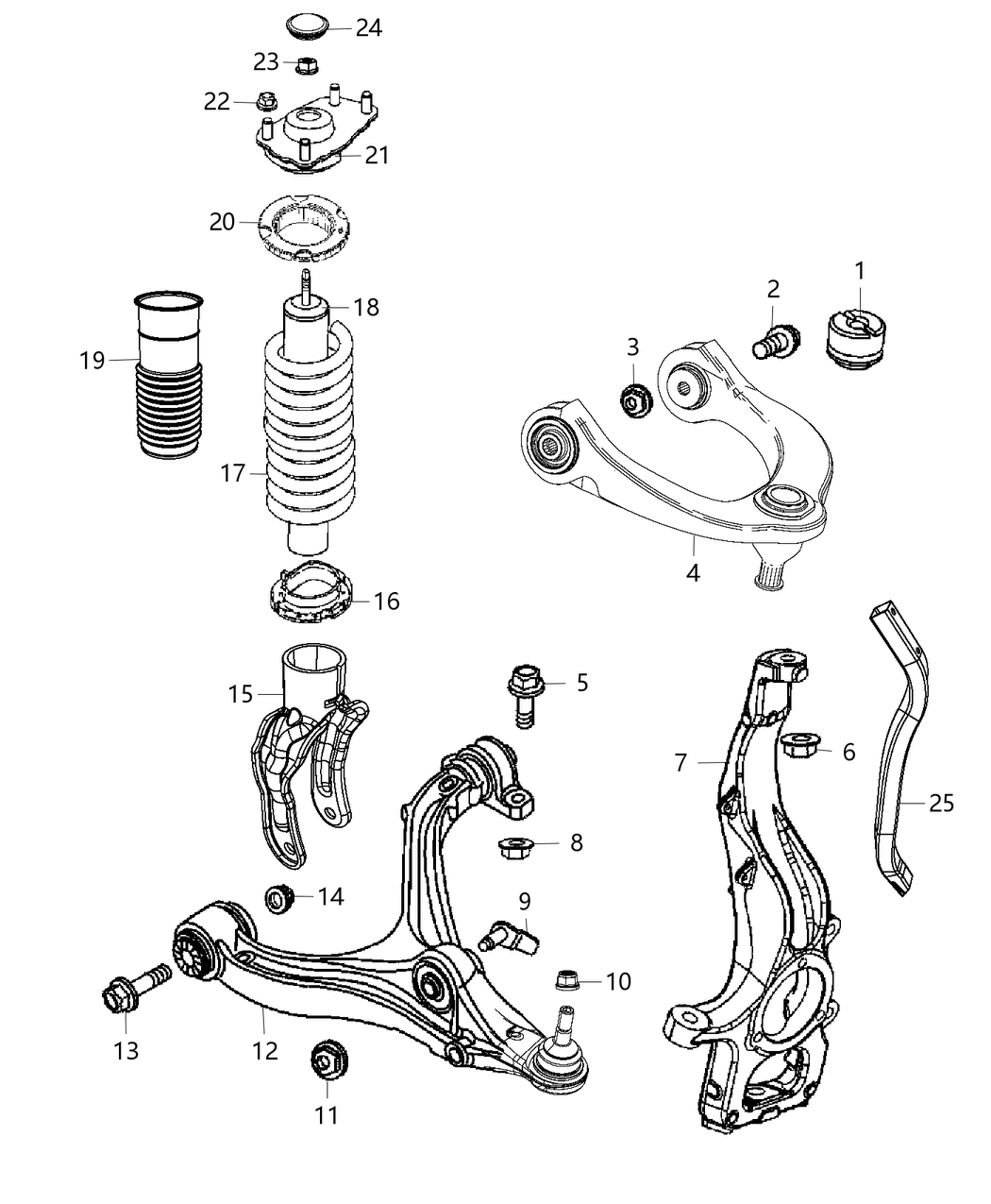 Mopar 68536188AA Shock Absorber Kit Suspension Front
