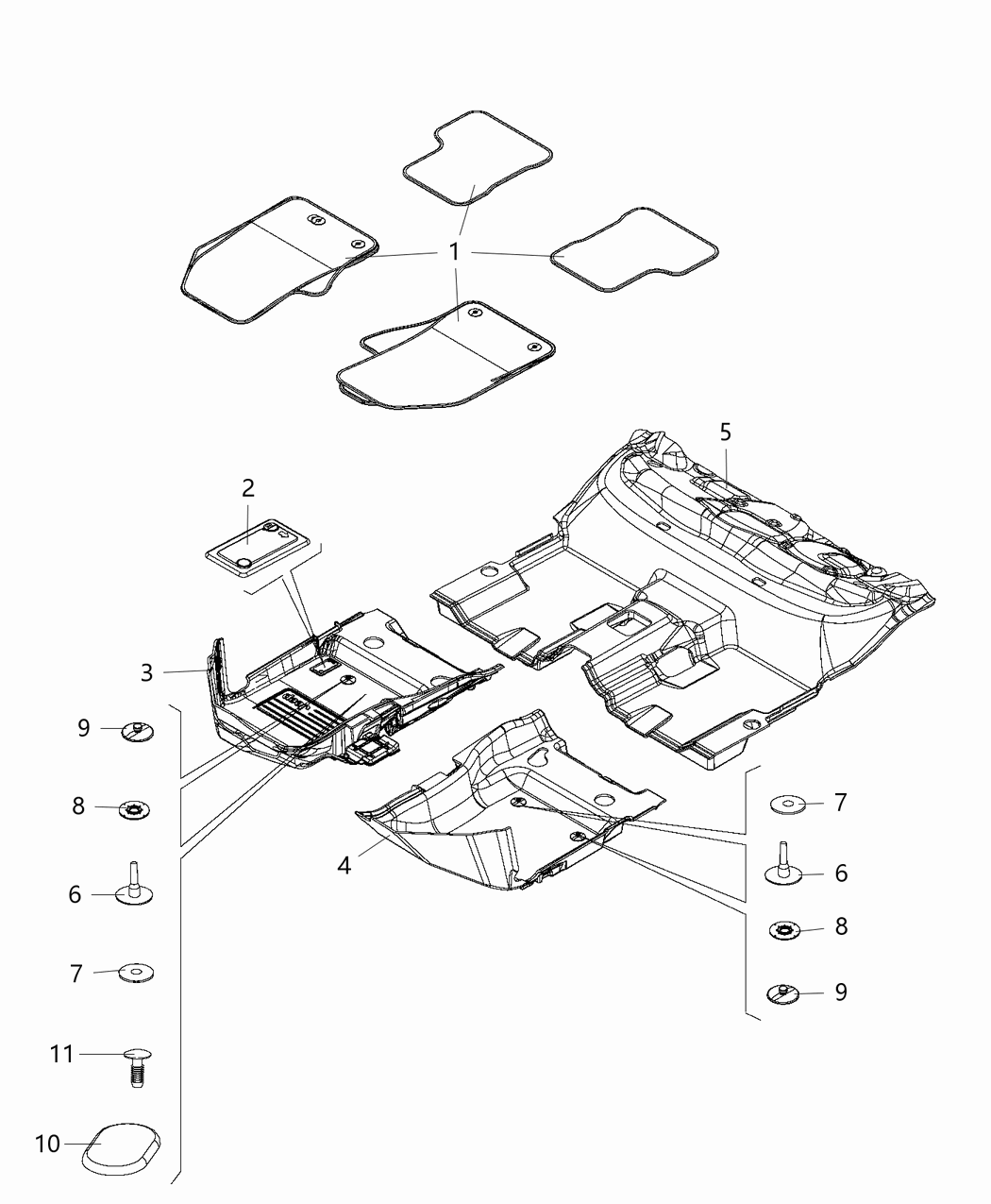 Mopar 5ZC98GTVAA Carpet Front Floor Right 5ZC98GTVAA Mopar Carpet Front Floor Right