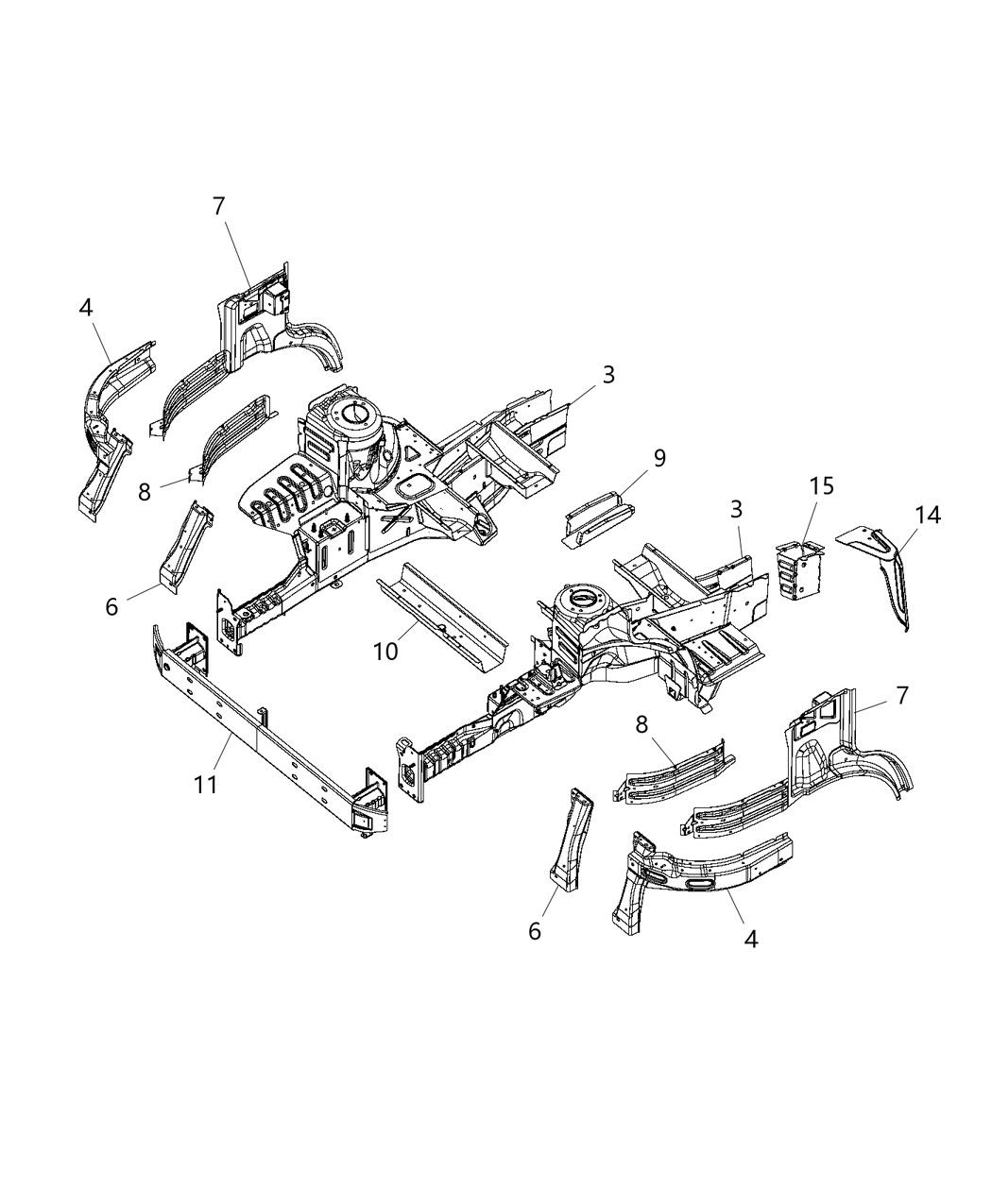 Mopar 4725952AD Rail Frame Front