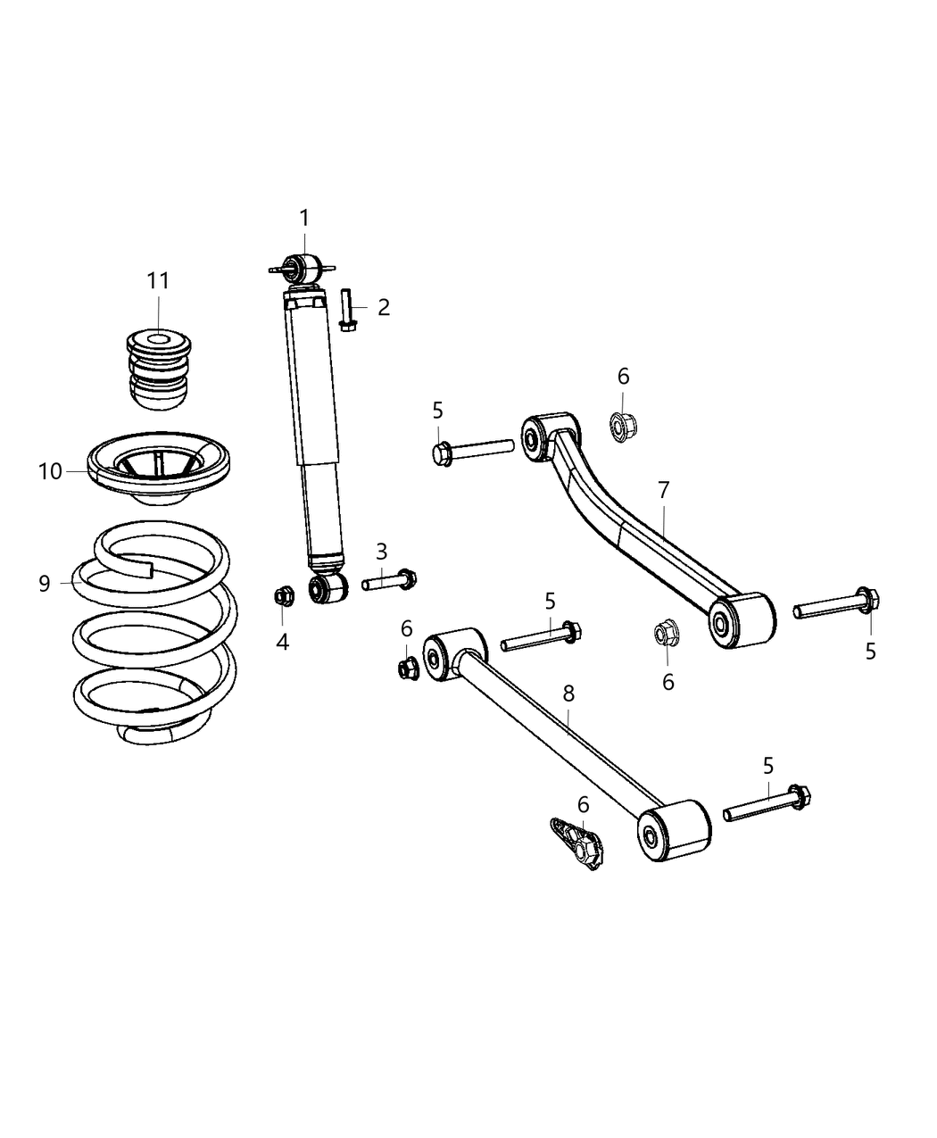 Mopar 68518566AA Shock Absorber Kit Suspension Rear 68518566AA Mopar Shock Absorber Kit Suspension Rear