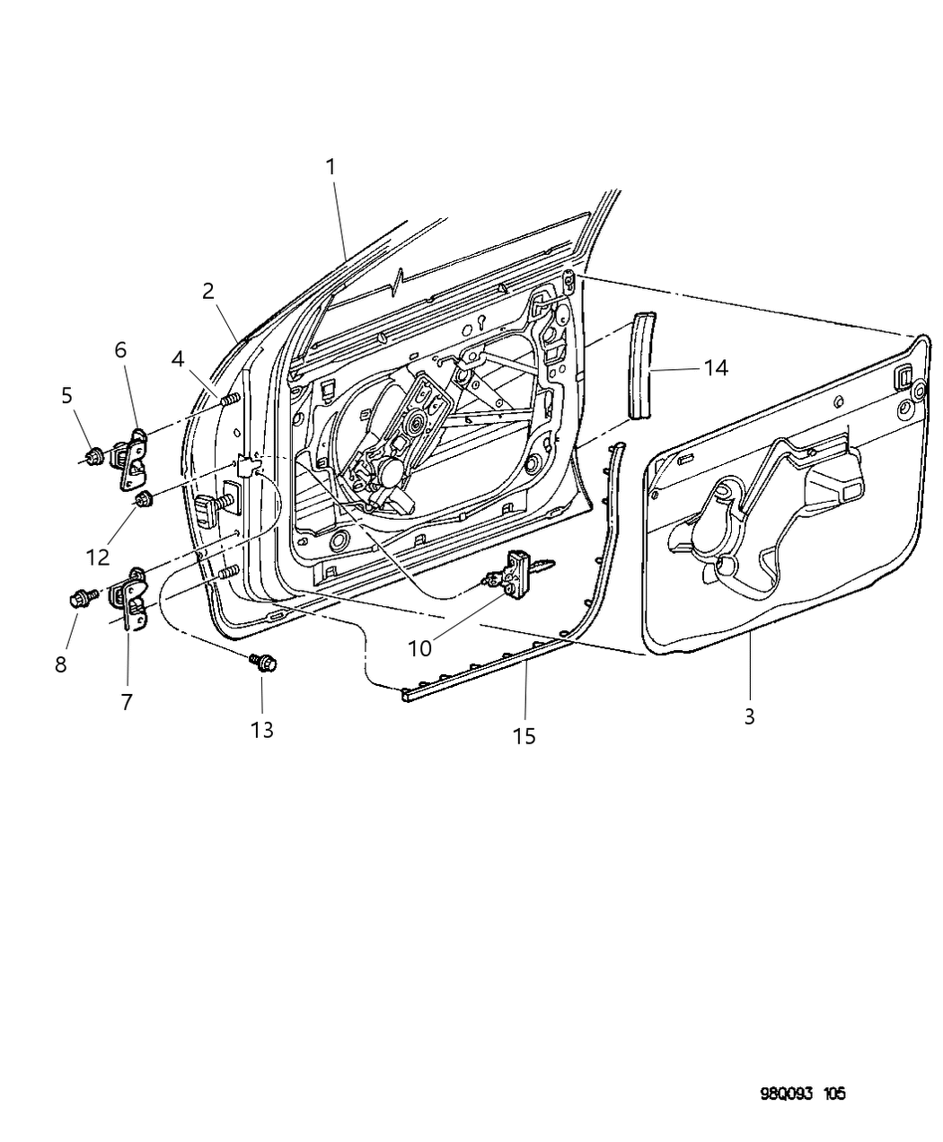Mopar 4574273AC Panel Door Outer 4574273AC Mopar Panel Door Outer
