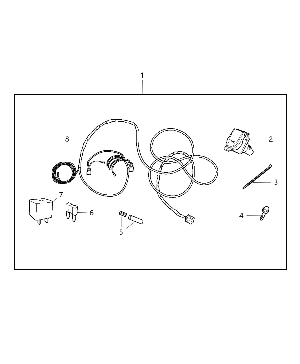 Mopar 82211150AB Wiring Kit Trailer Tow-7 Way Mopar 82211150AB Wiring Kit Trailer Tow-7 Way