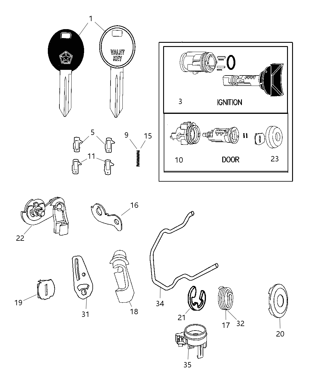 Mopar 5134965AA Key Blank With Transmitter