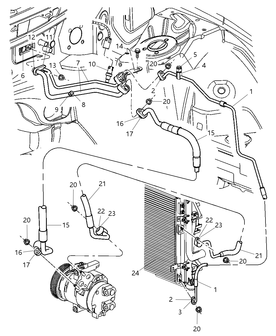 Mopar 4596891AA Line A/C Discharge 4596891AA Mopar Line A/C Discharge