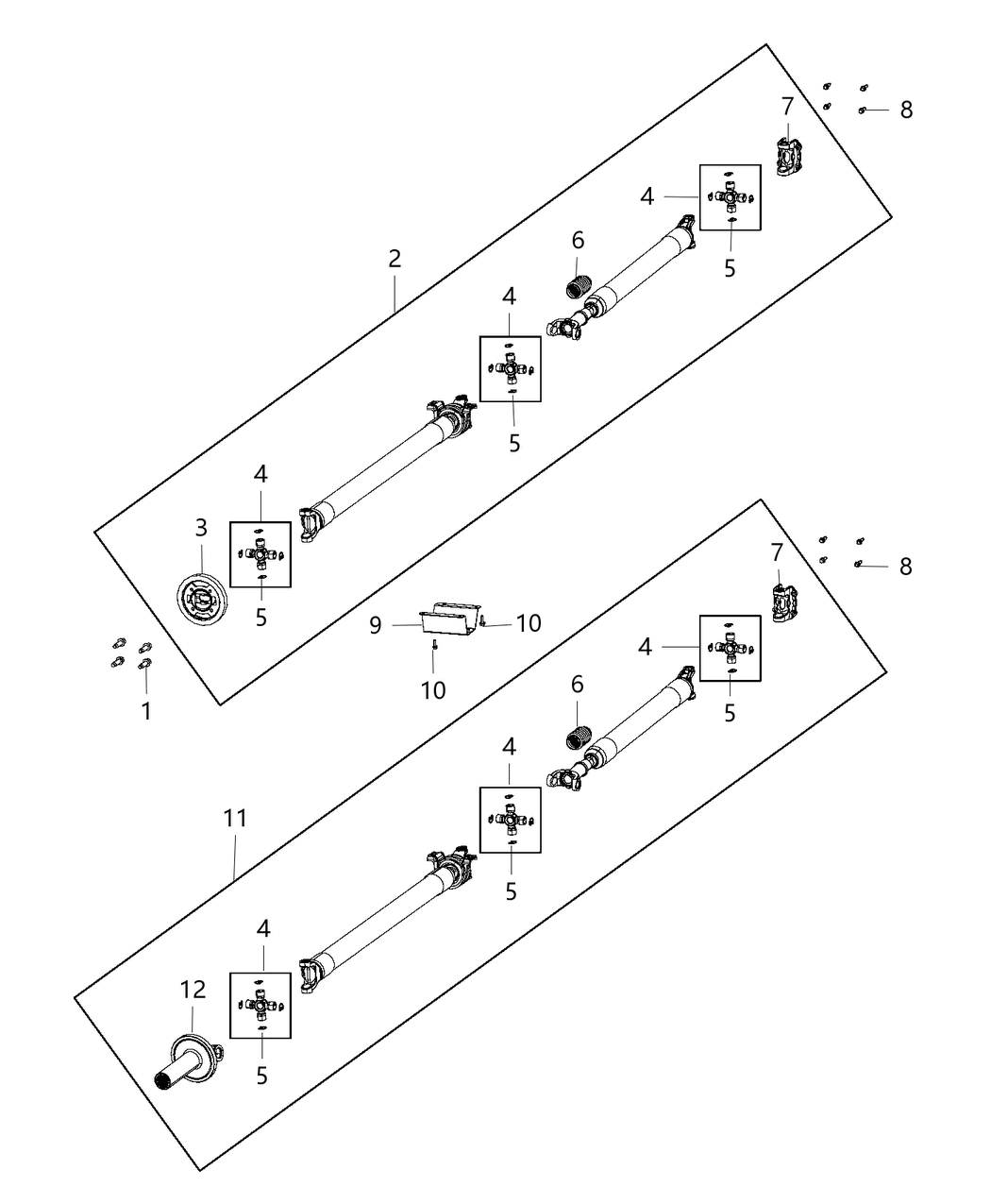 Mopar 5146501AB Shaft Drive Rear 2-Piece 5146501AB Mopar Shaft Drive Rear 2-Piece