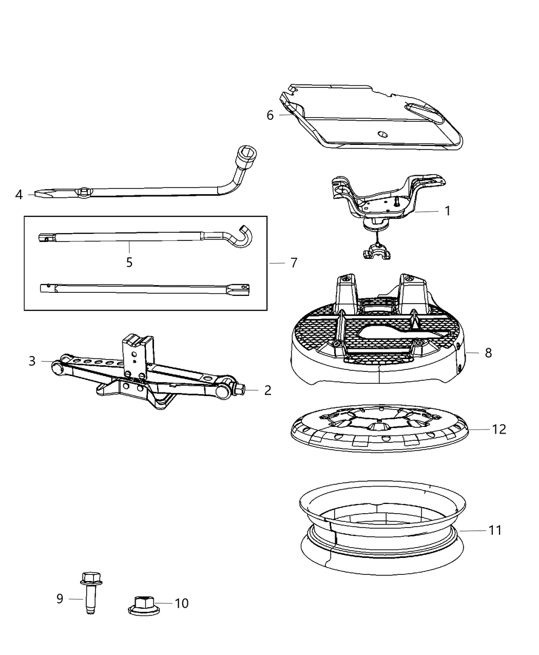 Mopar 5178091AC Winch Spare Tire Carrier