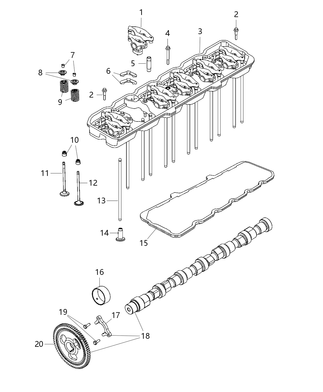 Mopar 68455202AA Camshaft Engine Includes Camshaft Gear And Woodruff Key