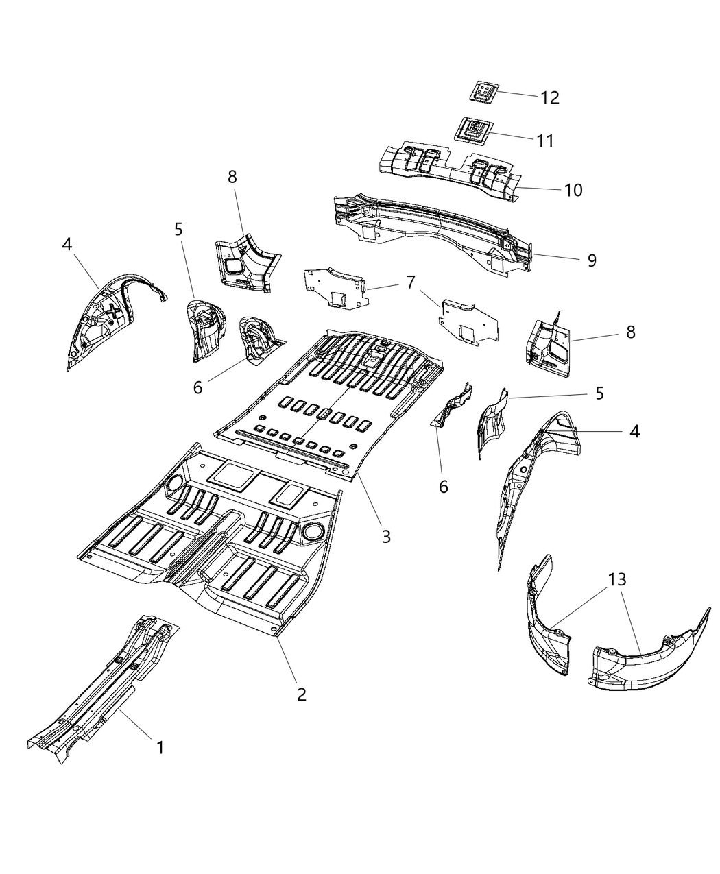 Mopar 68273927AB Reinforcement Tunnel 68273927AB Mopar Reinforcement Tunnel