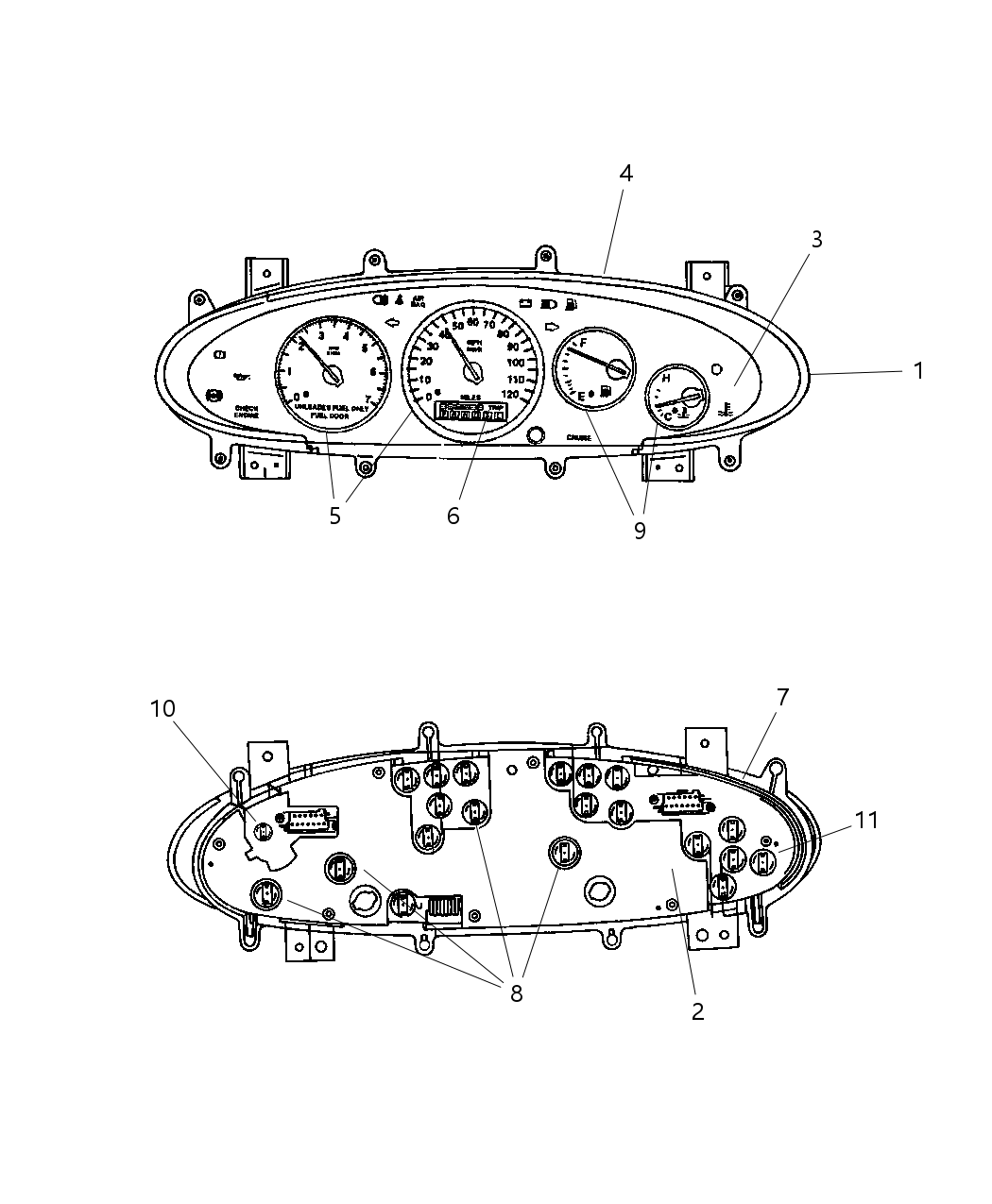 Mopar 4883901AA Mask And Lens Instrument Cluster