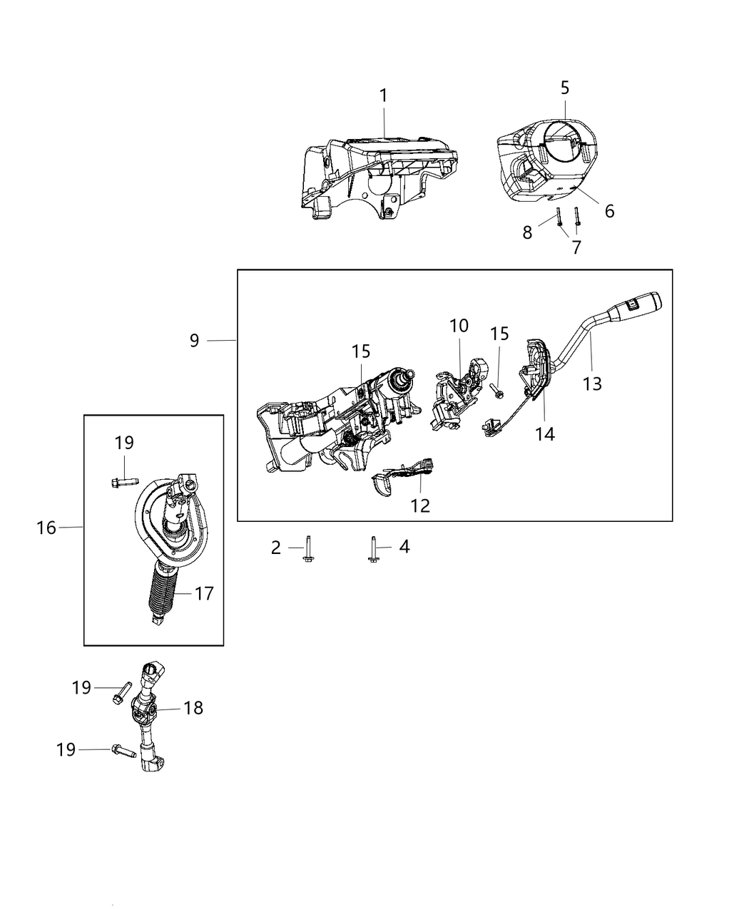 Mopar 6ZG612X7AA Column Steering 6ZG612X7AA Mopar Column Steering