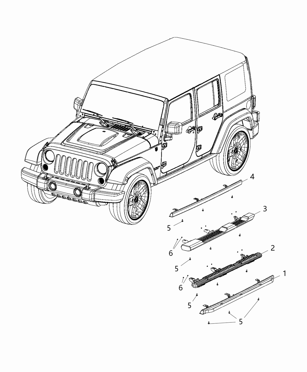 Mopar 5182664AD Sill Bodyside Rock Rail